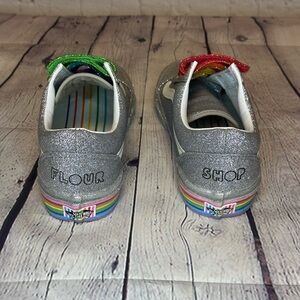 Vans x Flour Shop Old Skool V Silver Pride Glitter Shoes